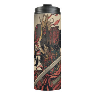 Vintage Retro-Japanische Samurai-Kunstwerke Thermosbecher