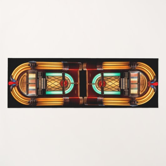 Vintage Retro Jukebox Yogamatte (Vorderseite (Horizontal))