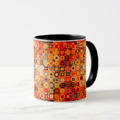 Vintage Retro-Kaffee-Tasse in Orange Tasse (VorderseiteRechts)