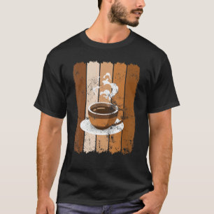 Vintage Retro-Kaffeetasse & Bohnen Cappuccino Espr T-Shirt