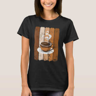 Vintage Retro-Kaffeetasse & Bohnen Cappuccino Espr T-Shirt