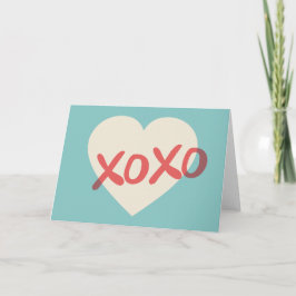 Vintage Retro Karte HerzXOXO Valentines Tages