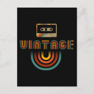 Vintage Retro Kassettenrekorder Postkarte