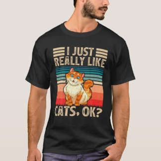 Vintage Retro-Katzenjacke Lover I einfach wie C T-Shirt