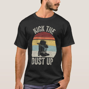 Vintage Retro Kick The Dust Up Cowboy Cowgirl West T-Shirt