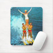 Vintage Retro Kitsch-Frauen-Tal-WasserSkiers Mousepad (Mit Mouse)