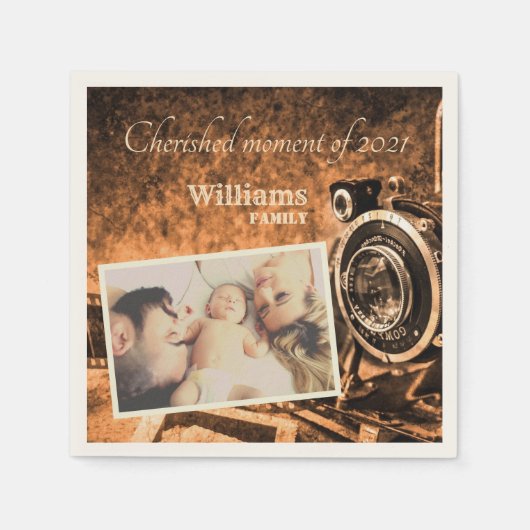 Vintage Retro-Klassikkerkamera, rustikale Sonderfa Serviette (Vorderseite)