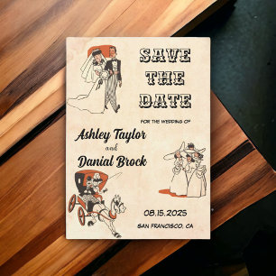 Vintage Retro klassische Comic-Hochzeit Save the D Einladung