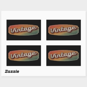 VINTAGE RETRO KLASSISCHES GESCHENK RECHTECKIGER AUFKLEBER