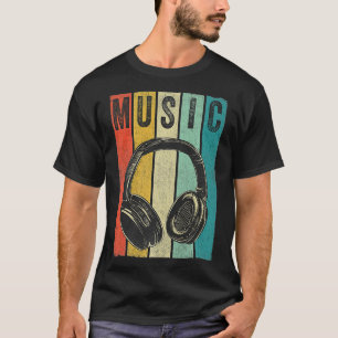 Vintage Retro Kopfhörer DJ Producer Electronic T-Shirt