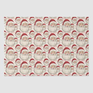 Vintage Retro lächelnder Santa Gesicht Seidenpapier