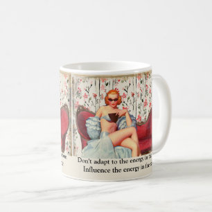 Vintage Retro Lady Selbstvertrauen & Motivationszi Kaffeetasse