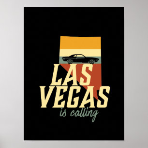 Vintage Retro Las Vegas Nevada USA Stadtplan Poster