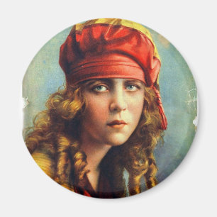 Vintage Retro Laune der Frauen-20s Hollywood Juni Magnet