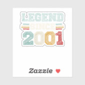 Vintage Retro-Legende seit 2001 Aufkleber (Blatt)
