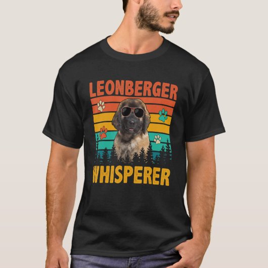 Vintage Retro Leonberger Whisperer Dog Sunglasses  T-Shirt (Vorderseite)