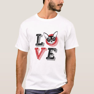 Vintage Retro Liebe Chihuahua Süßer Welpe Lustiger T-Shirt