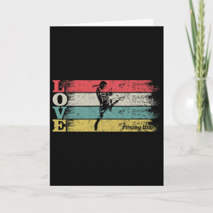 Vintage Retro Liebe Mma Kickboxen Muay Thai Silhou Karte