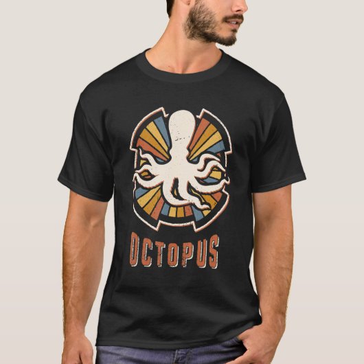Vintage Retro-Liebe Octopus T-Shirt (Vorderseite)