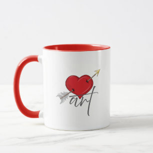 Vintage Retro-Liebeskunst Cupid Herz Tasse