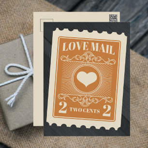 Vintage Retro Liebespost zum Valentinstag Postkarte