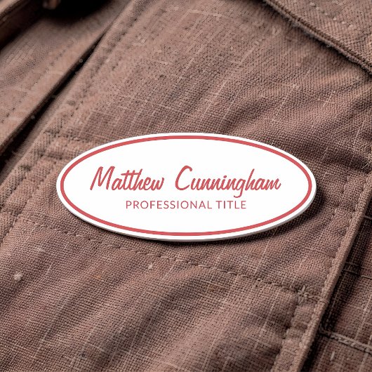 Vintage Retro-Logokombination Name des Mitarbeiter Namensschild