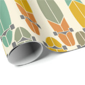 Vintage Retro-Longboards - Skateboards Gemustert Geschenkpapier (Rolleneckpunkt)