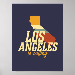 Vintage Retro Los Angeles Kalifornien CA USA Stadt Poster