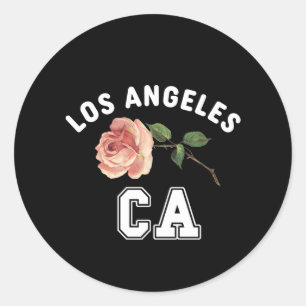 Vintage Retro Los Angeles Kalifornien Stadt Floral Runder Aufkleber