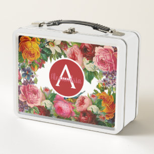 Vintage Retro-Lunchboxen - Antike Rosen Lunchbox