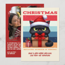 Vintage Retro Lustige Katze Retro Weihnachtsfoto
