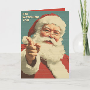 Vintage Retro lustige Weihnachtskarte mit Santa Feiertagskarte