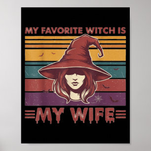 Vintage Retro Lustiger Halloween Lieblingshexe ist Poster