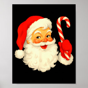Vintage Retro lustiger Weihnachtsmann-Gesicht Weih Poster