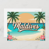 Vintage Retro-Malediven Postkarte (Vorne/Hinten)