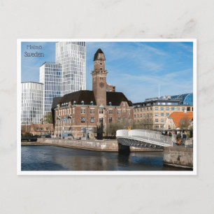 Vintage Retro Malmö Schweden Suède Tourismus Postkarte