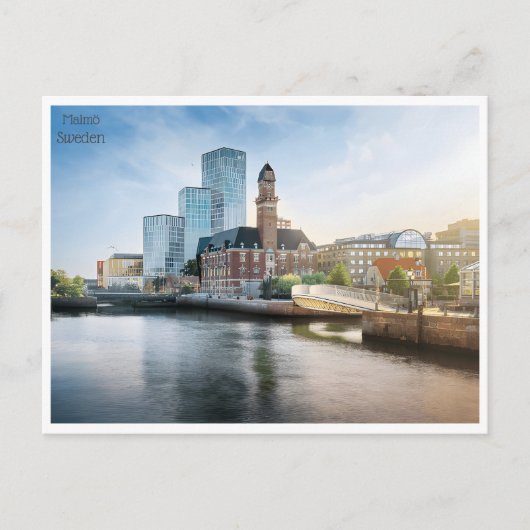 Vintage Retro Malmö Schweden Suède Tourismus Postkarte (Vorderseite)