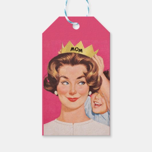Vintage Retro Mama Krone Muttertag Geschenkanhänger (Vorderseite)