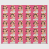 Vintage Retro Mama Krone Muttertag Geschenkpapier (Flach)