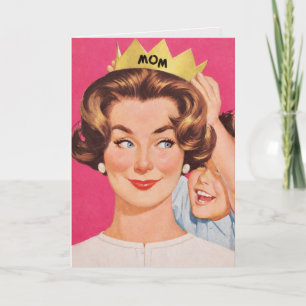 Vintage Retro Mama Krone Muttertagskarte Karte