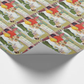 Vintage Retro-Mama und Kinder Geschenkpapier (Ecke)