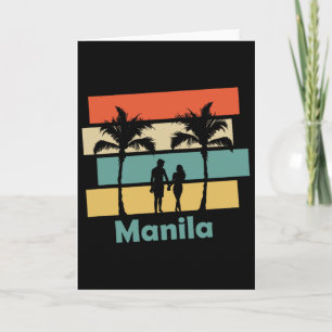 Vintage Retro Manila Philippinen Urlaub Karte