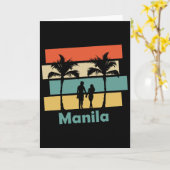Vintage Retro Manila Philippines Vacation Karte (Gelbe Blume)