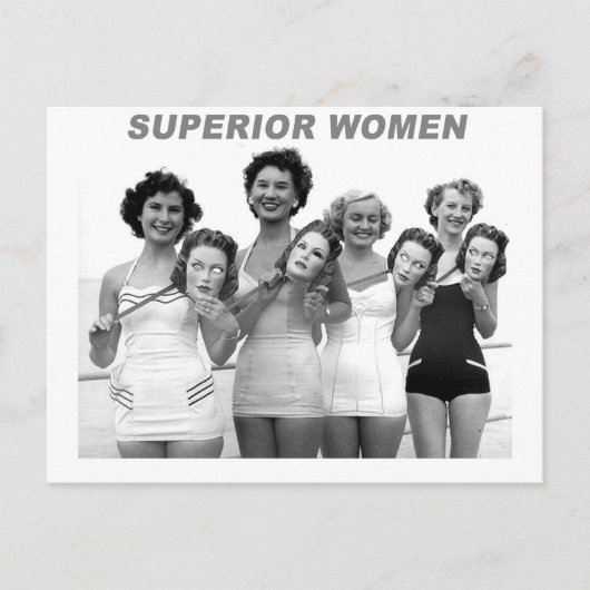 Vintage Retro Maskierte Badebekleidung Postkarte (Vorderseite)