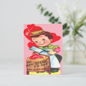 Vintage Retro-Metzgerkarte Feiertagspostkarte (Stehend Vorderseite)