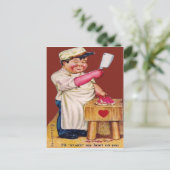 Vintage Retro-Metzgerkarte Feiertagspostkarte (Stehend Vorderseite)