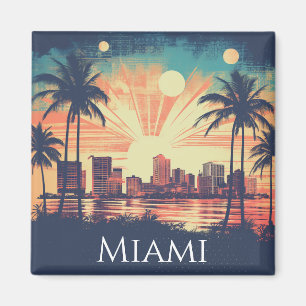 Vintage Retro Miami Florida Sonnenaufgang Reise  Magnet