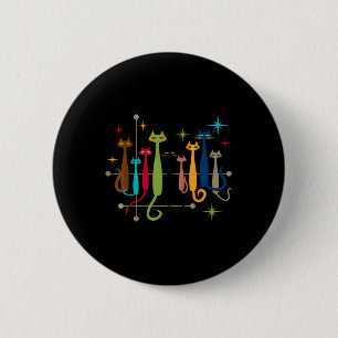Vintage Retro-Mid-Century-Modern-Look Katzen 50er Button