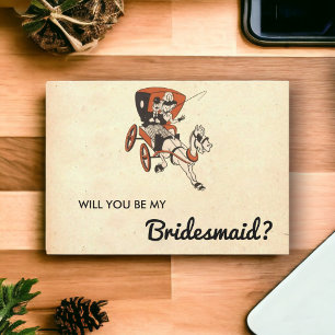 Vintage Retro Mid Century Moderne Bridesmaid Card Einladung