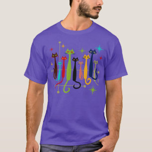Vintage Retro MidCentury Modern Look Katzen 50er 6 T-Shirt